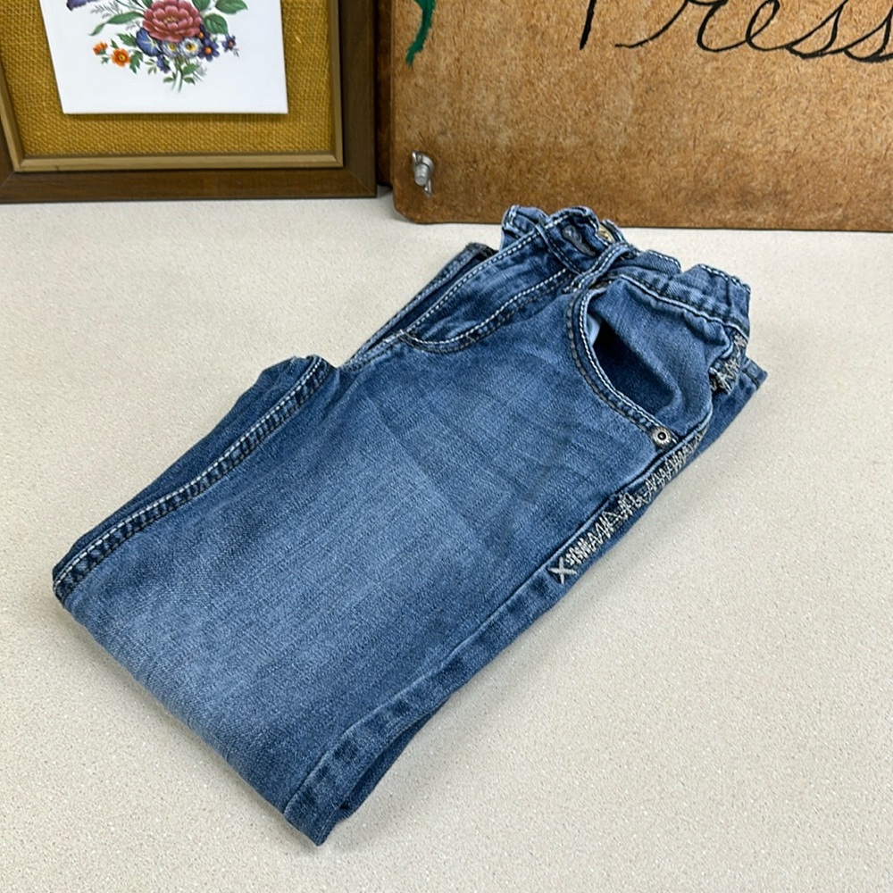 Boys Retro Wrangler Blue Jeans Bootcut Jeans Adjustable Waist